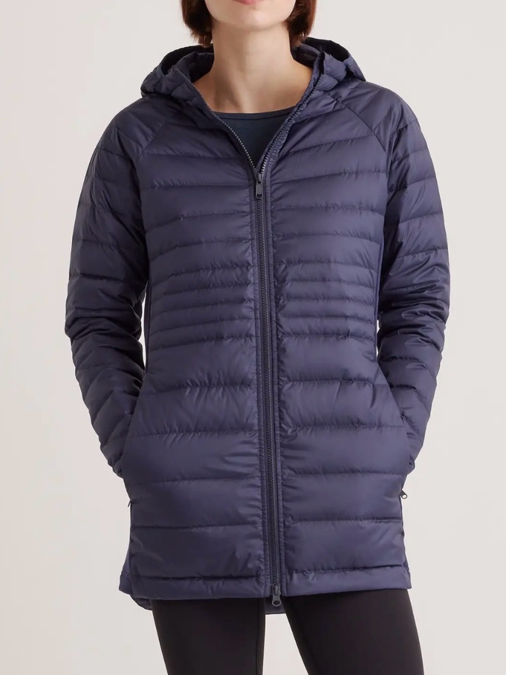 Quince Navy Ultra-Light Down Hooded Puffer Jacket